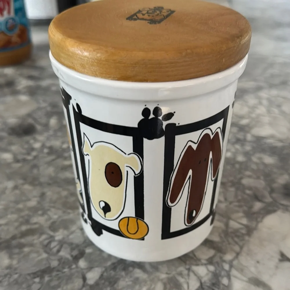 Dog-Themed Ceramic Treat Jar